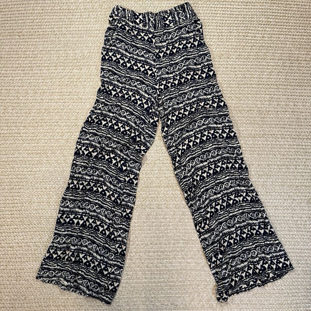 Fun & Flirt Blue And White Women’s Small Pants 100% Rayon Y2K Boho Indie